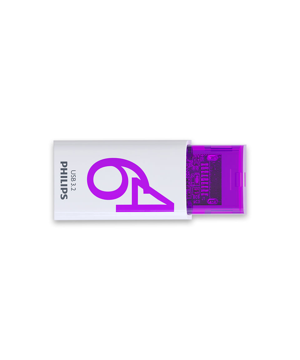 Clé USB Philips Click 64 Go USB Type-C 3.2 Gen 1 (3.1 Gen 1) violet, blanc