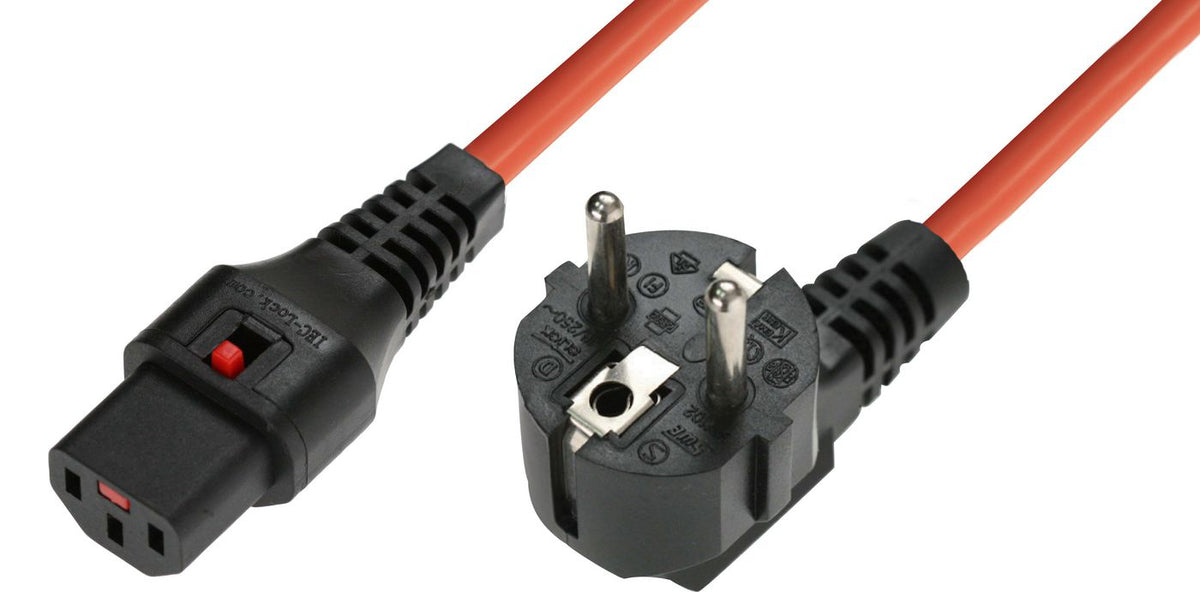 Microconnect EL248S Stromkabel Orange 3 m Netzstecker Typ F C13-Koppler