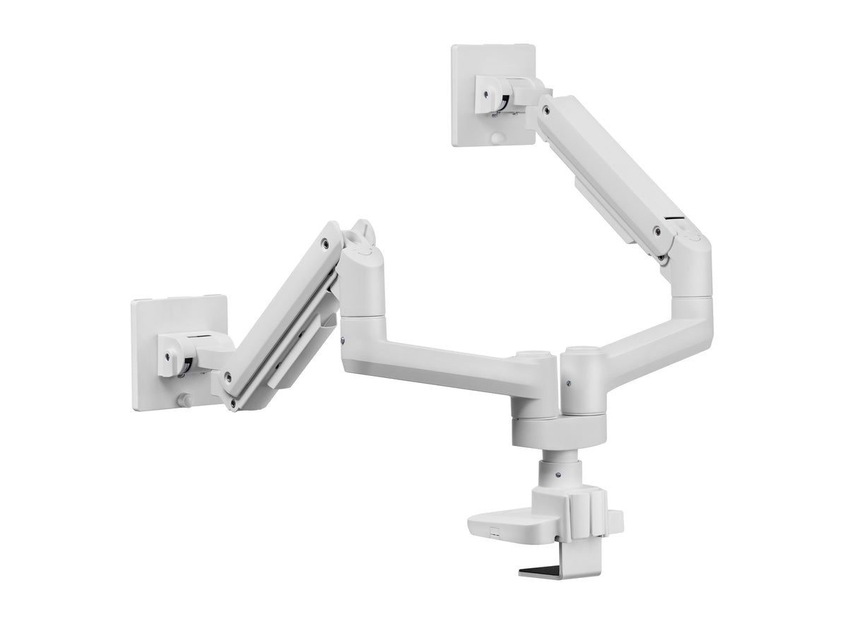 Equip 17"-35" Schwerlast-Doppelmonitor-Schreibtischhalterung, Weiß