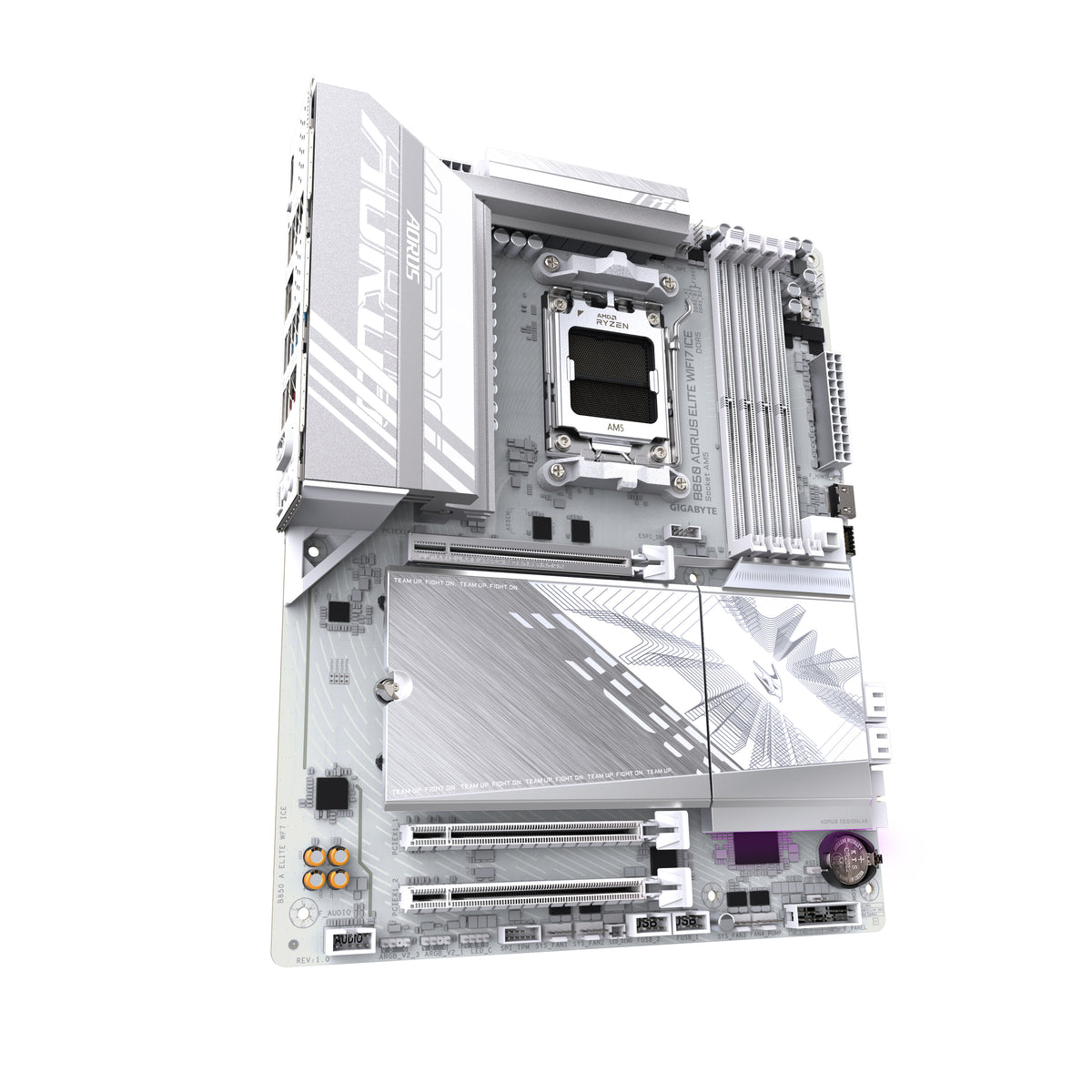 GIGABYTE B850 AORUS ELITE WIFI7 ICE Motherboard - AMD Ryzen 9000 Serie CPUs, 14+2+2 Phasen digitales VRM, bis zu 8200MHz DDR5 (OC), 1xPCIe 5.0 + 2xPCIe 4.0 M.2, 2,5 LAN, WIFI 7, USB 3.2 Gen 2x2