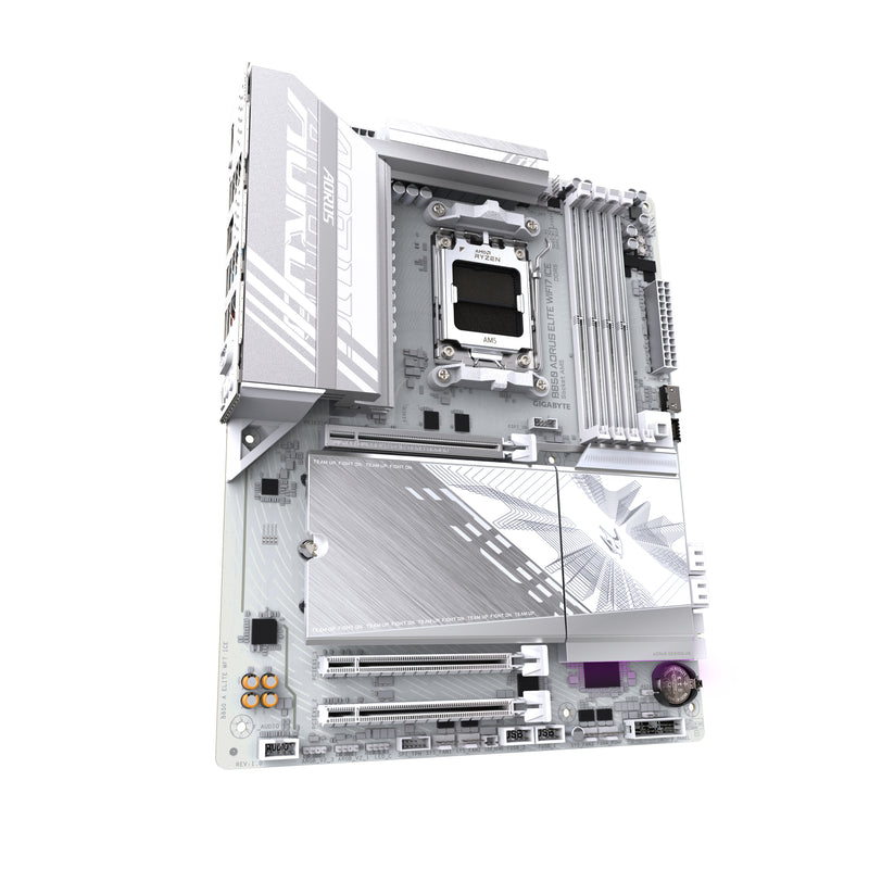 GIGABYTE B850 AORUS ELITE WIFI7 ICE Motherboard - AMD Ryzen 9000 Serie CPUs, 14+2+2 Phasen digitales VRM, bis zu 8200MHz DDR5 (OC), 1xPCIe 5.0 + 2xPCIe 4.0 M.2, 2,5 LAN, WIFI 7, USB 3.2 Gen 2x2