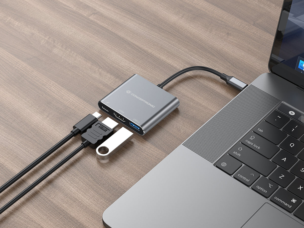 Conceptronic DONN18G 3-in-1 USB 3.2 Gen 1 Dockingstation, HDMI, USB 3.0, 100W USB PD