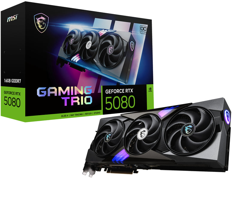 MSI GAMING GEFORCE RTX 5080 16G TRIO OC Grafikkarte NVIDIA 16 GB GDDR7