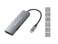 Conceptronic DONN11G 6-in-1 USB 3.2 Gen 1 Dockingstation, HDMI, 100W USB PD, USB 3.0, USB 2.0, SD, TF/MicroSD