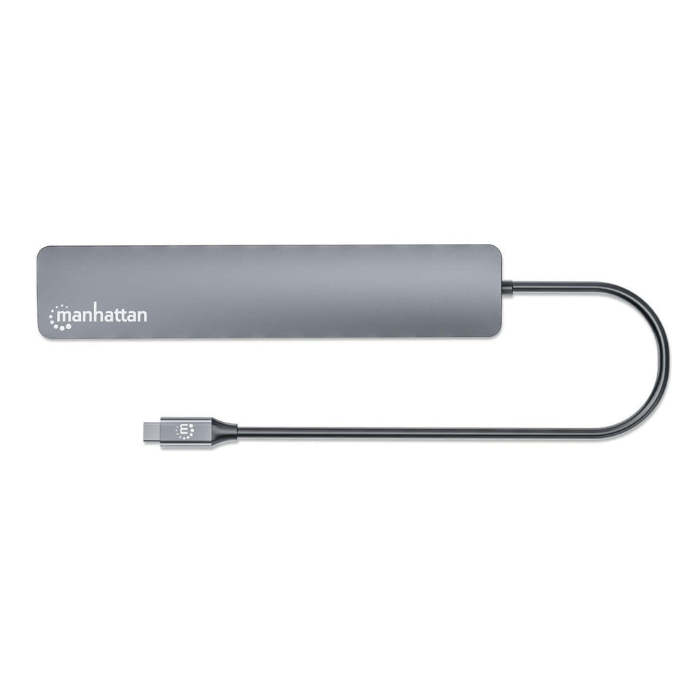Manhattan 181167 laptop-dockingstation & portreplikator Kabelgebunden USB 3.2 Gen 2 (3.1 Gen 2) Type-C Grau