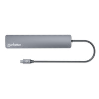 Manhattan 181167 laptop-dockingstation & portreplikator Kabelgebunden USB 3.2 Gen 2 (3.1 Gen 2) Type-C Grau