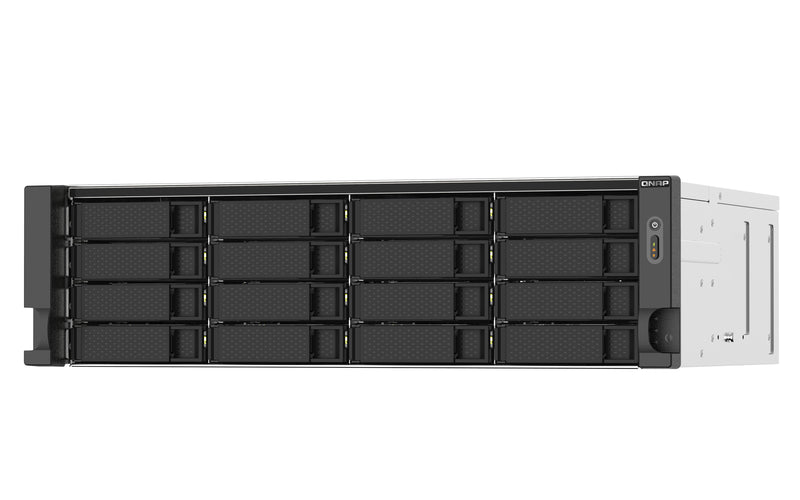 QNAP TS-1673AU-RP-16G NAS & Speicherserver Rack (3U) Ryzen Embedded V1500B 16 GB DDR4 0 TB QNAP QTS Schwarz, Grau