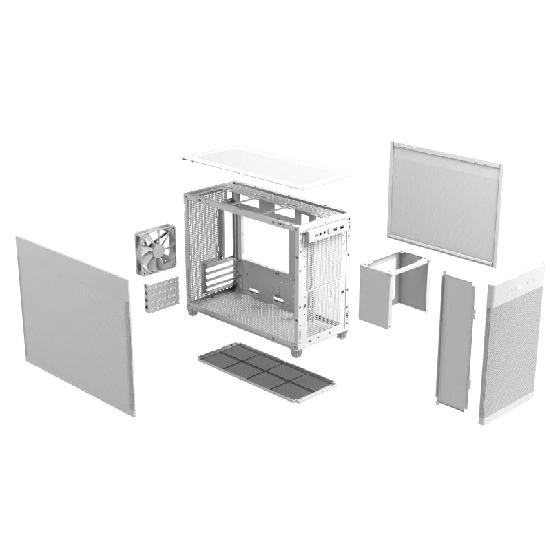 ASUS PRIME AP201 CASE TG WHITE Mini Tower Weiß