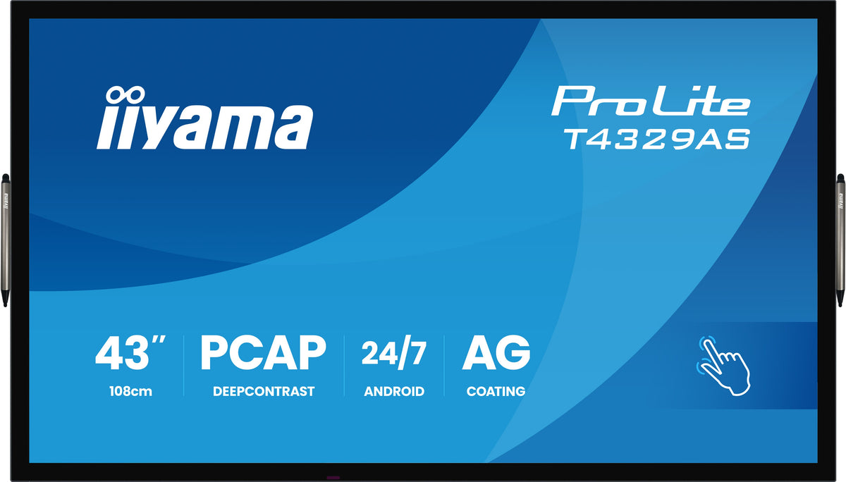 iiyama T4329AS-B1AG Computerbildschirm 108 cm (42.5") 3840 x 2160 Pixel 4K Ultra HD LED Touchscreen Schwarz