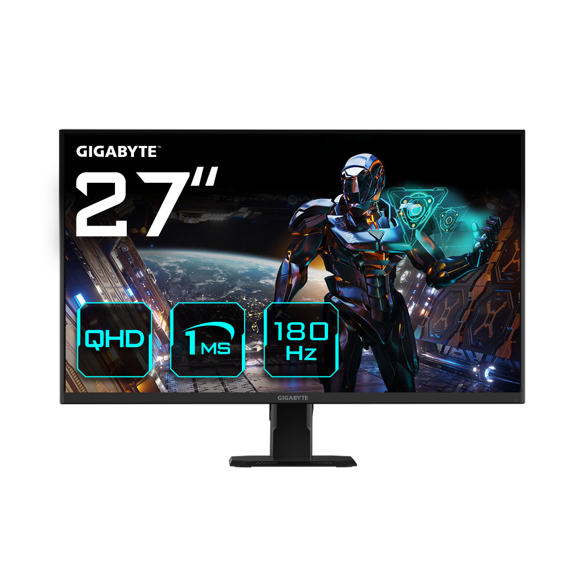 GIGABYTE GS27QA 27" QHD Gaming Monitor - 2560 x 1440 (QHD), 180Hz, 1ms, 300 cd/m², FreeSync, HDR ready, HDMI 2.0, DisplayPort 1.4