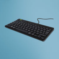R-Go Tools Ergonomische Tastatur R-Go Compact Break, kompakte Tastatur mit Pausensoftware, QWERTY (IT), Kabelgebunden, Schwarz