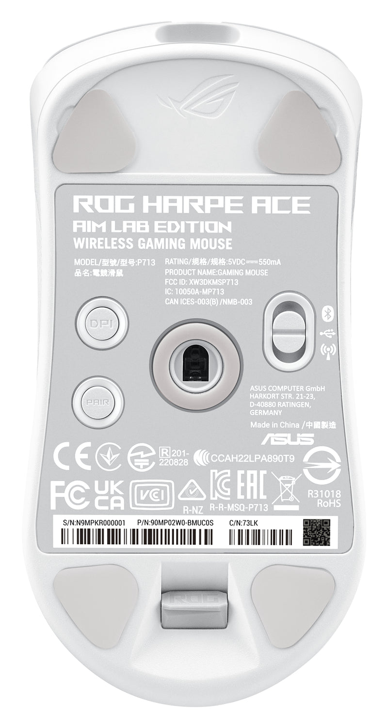 ASUS ROG Harpe Ace Aim Lab Edition Maus Gaming Beidhändig RF Wireless + Bluetooth + USB Type-C Opto-mechanisch 36000 DPI