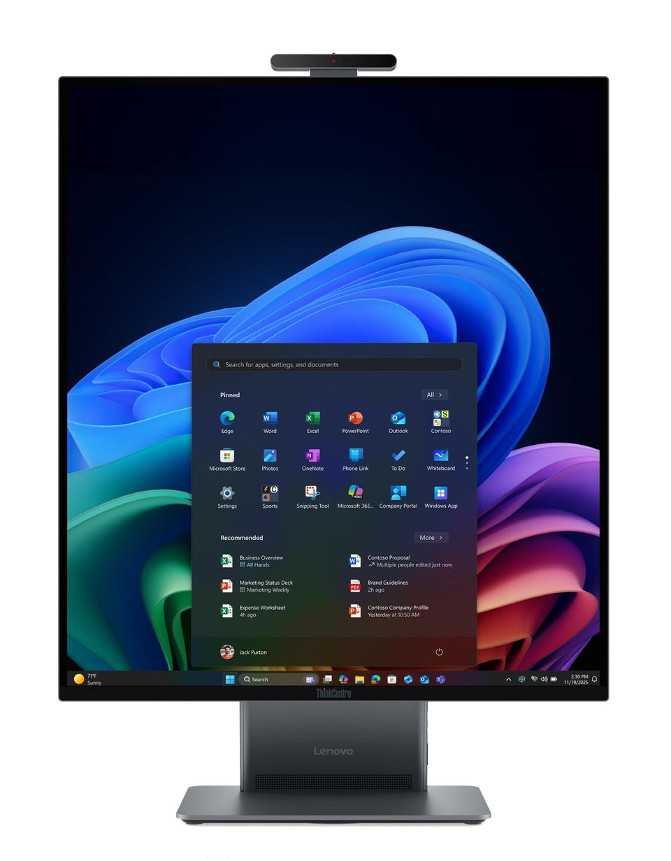Lenovo ThinkCentre X AIO Copilot+ PC Intel Core Ultra X7 368H 70,1 cm (27.6") 2560 x 2880 Pixel All-in-One-PC 32 GB LPDDR5x-SDRAM 512 GB SSD Windows 11 Pro Wi-Fi 7 (802.11be) Grau