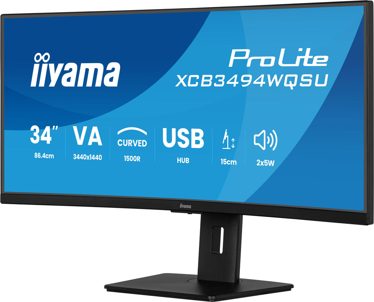 iiyama ProLite XCB3494WQSU-B1 Computerbildschirm 86,4 cm (34") 3440 x 1440 Pixel UltraWide Quad HD LED Schwarz