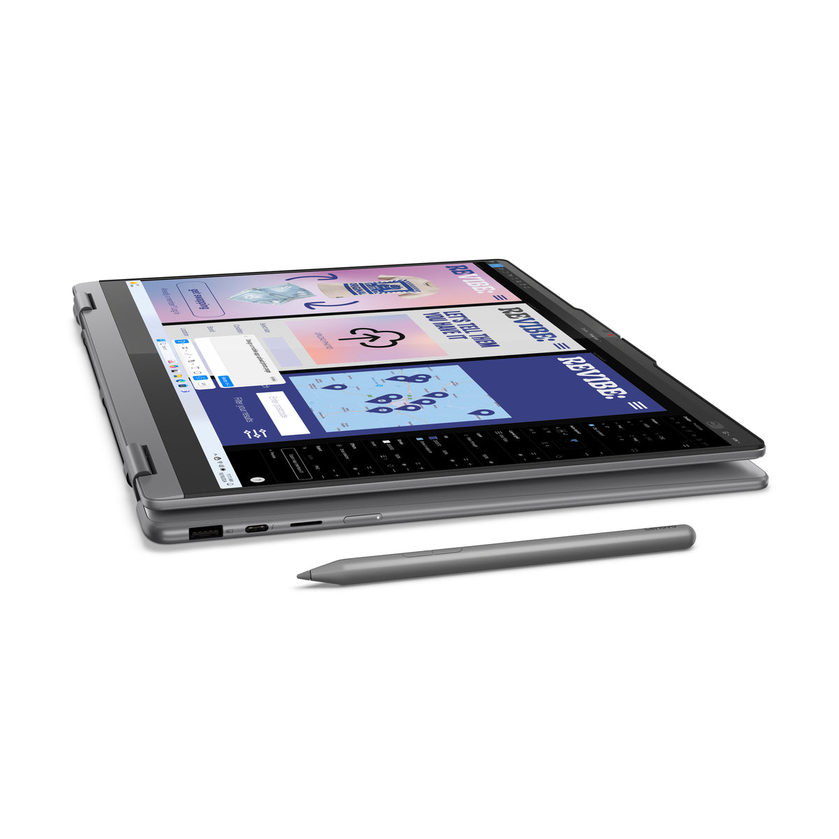 Lenovo Yoga 7 2-in-1 16ILL10 Copilot+ PC Intel Core Ultra 7 258V Hybrid (2-in-1) 40,6 cm (16") Touchscreen 2.8K 32 GB LPDDR5x-SDRAM 1 TB SSD Wi-Fi 7 (802.11be) Windows 11 Pro Schweiz Grau