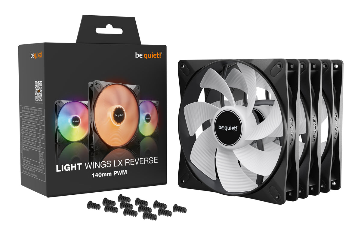 be quiet! Light Wings LX 140mm PWM Reverse Triple Pack Schwarz