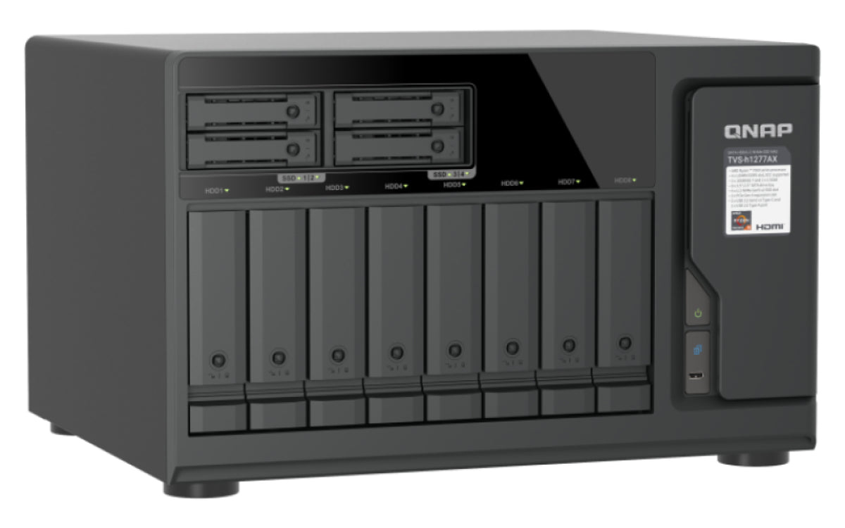 QNAP TVS-H1277AX NAS Tower AMD Ryzen™ 5 16 GB DDR5 QNAP QTS Schwarz