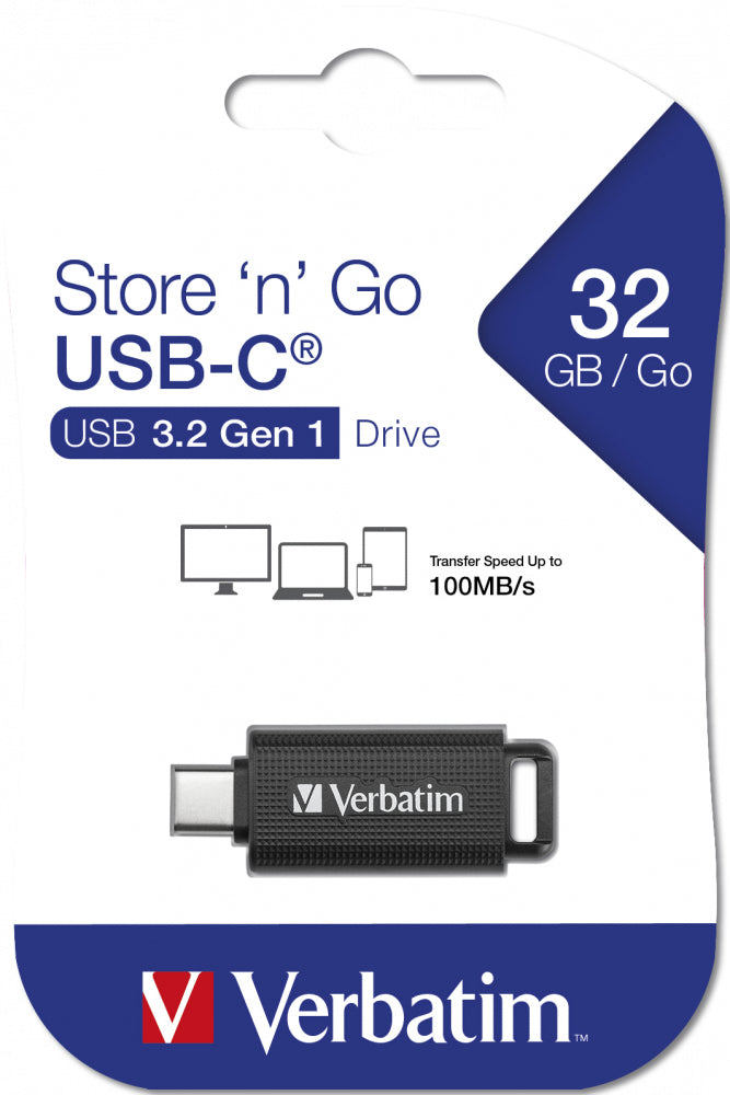 Verbatim Store 'n' Go USB-Stick 32 GB USB Typ-C 3.2 Gen 1 (3.1 Gen 1) Schwarz