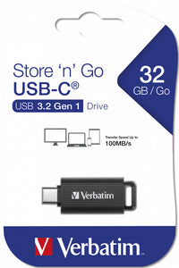 Verbatim Store 'n' Go USB-Stick 32 GB USB Typ-C 3.2 Gen 1 (3.1 Gen 1) Schwarz