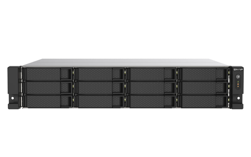 QNAP TS-1273AU-RP-8G NAS & Speicherserver Rack (2U) Ryzen Embedded V1500B 8 GB DDR4 0 TB QNAP QTS Aluminium, Schwarz