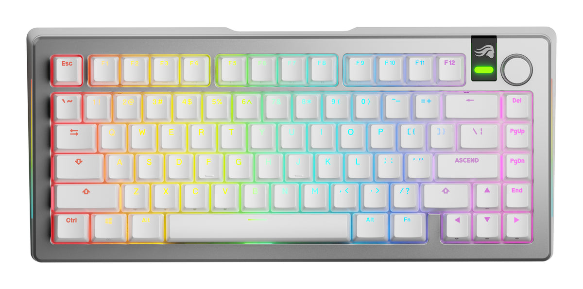 Glorious Gaming GMMK 3 PRO 75% Prebuilt Tastatur USB + RF Wireless + Bluetooth QWERTY US Englisch Silber
