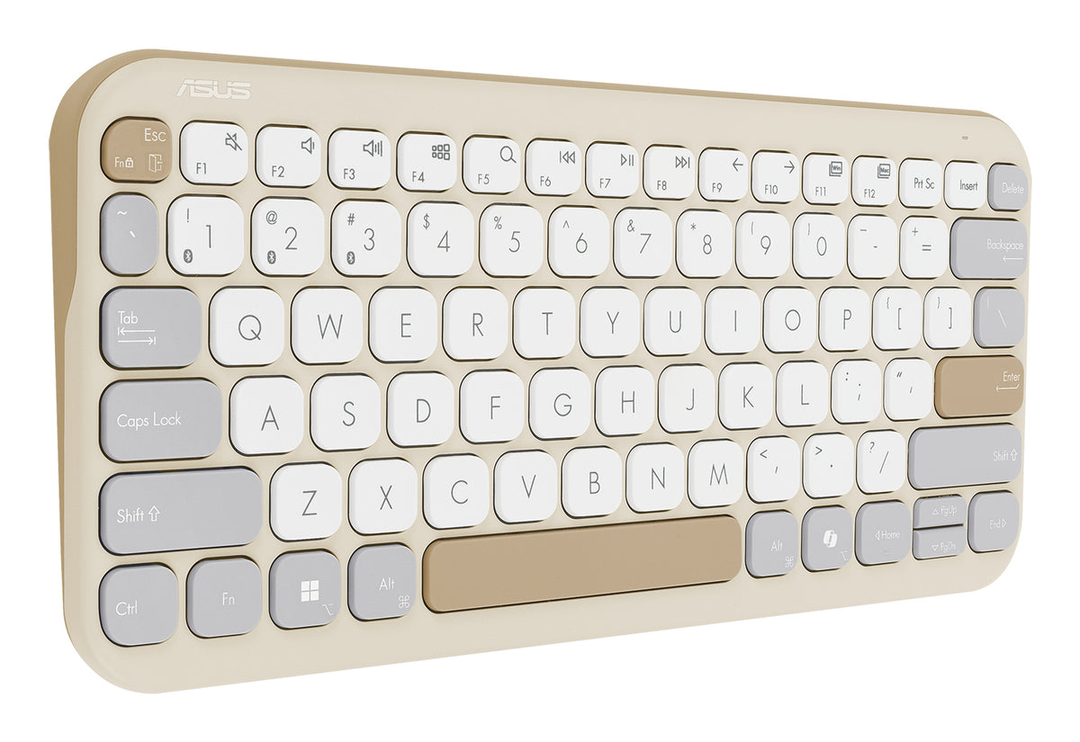 ASUS Marshmallow Keyboard KW100 Tastatur Haus Bluetooth QWERTZ Deutsch Beige, Grau, Weiß