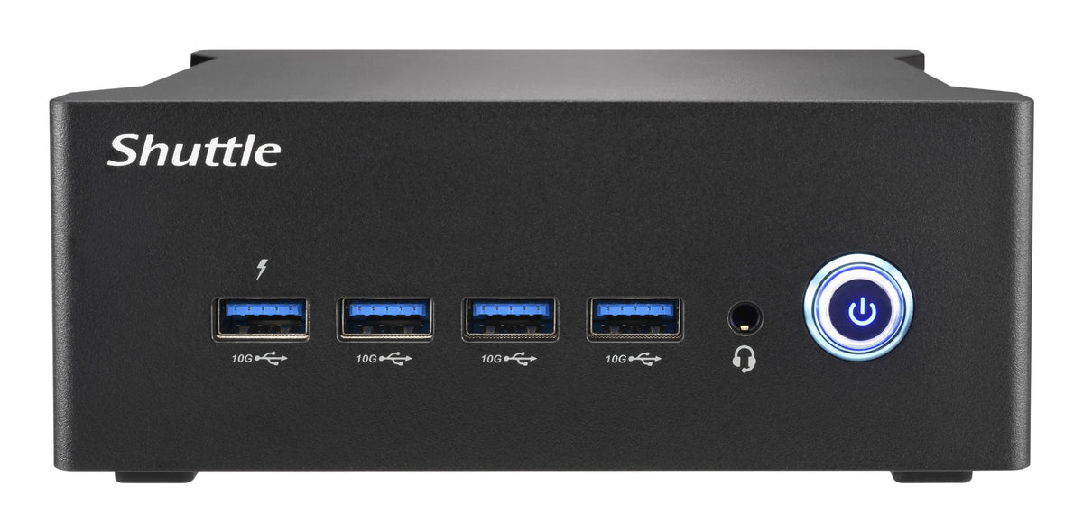 Shuttle Nano PC NA20H2, AMD Ryzen™ 7 255 APU, Radeon780M , 2xHDMI, 2xUSB-C 4.0(DP), 2x2.5Gbit LAN, inkl. VESA 24/7 Dauerbetrieb, inkl. VESA & Stand