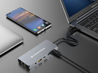Conceptronic DONN22G laptop-dockingstation & portreplikator Kabelgebunden USB 3.2 Gen 2 (3.1 Gen 2) Type-C Grau