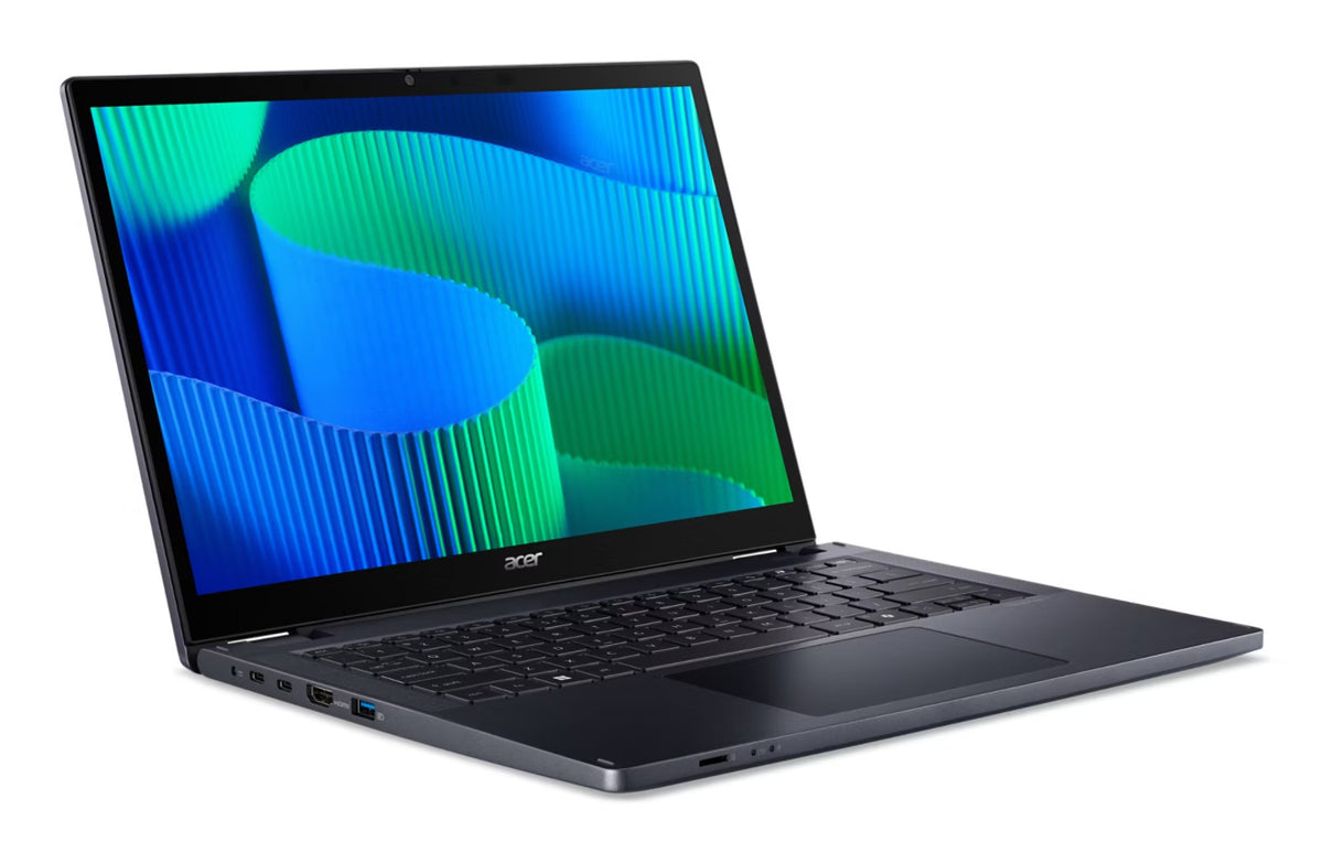 Acer TravelMate TMP414RN-54-TCO-5067 Intel Core Ultra 5 125U Hybrid (2-in-1) 35,6 cm (14") Touchscreen WUXGA 32 GB DDR5-SDRAM 1 TB SSD Wi-Fi 6E (802.11ax) Windows 11 Pro Blau