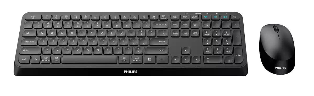 Philips 4000 series SPT6407B/31 Tastatur Maus enthalten Universal RF Wireless + Bluetooth QWERTY Englisch Schwarz