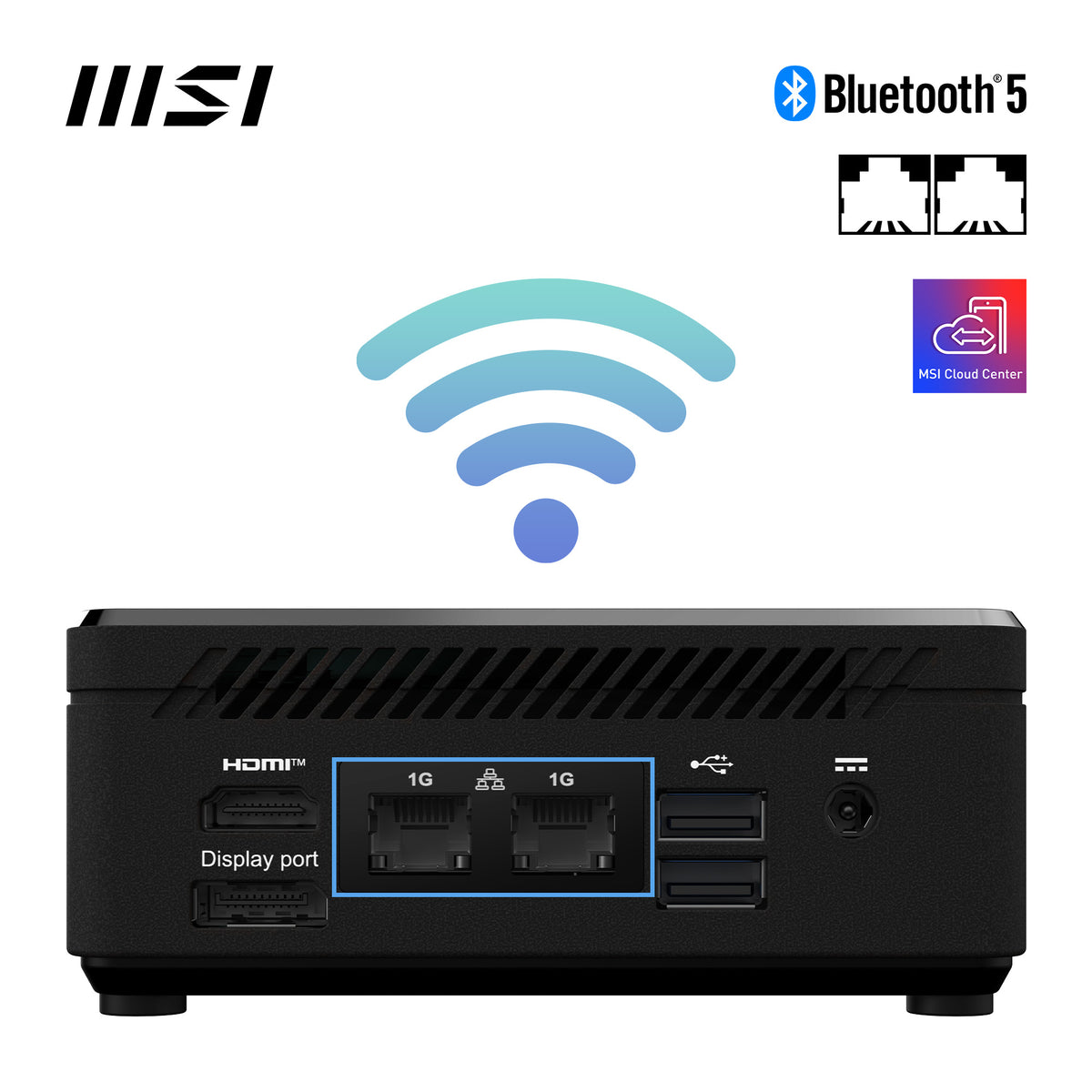 MSI Cubi N ADL-006DE Intel® N N200 4 GB DDR4-SDRAM 128 GB SSD Windows 11 Pro Mini PC Mini-PC Schwarz