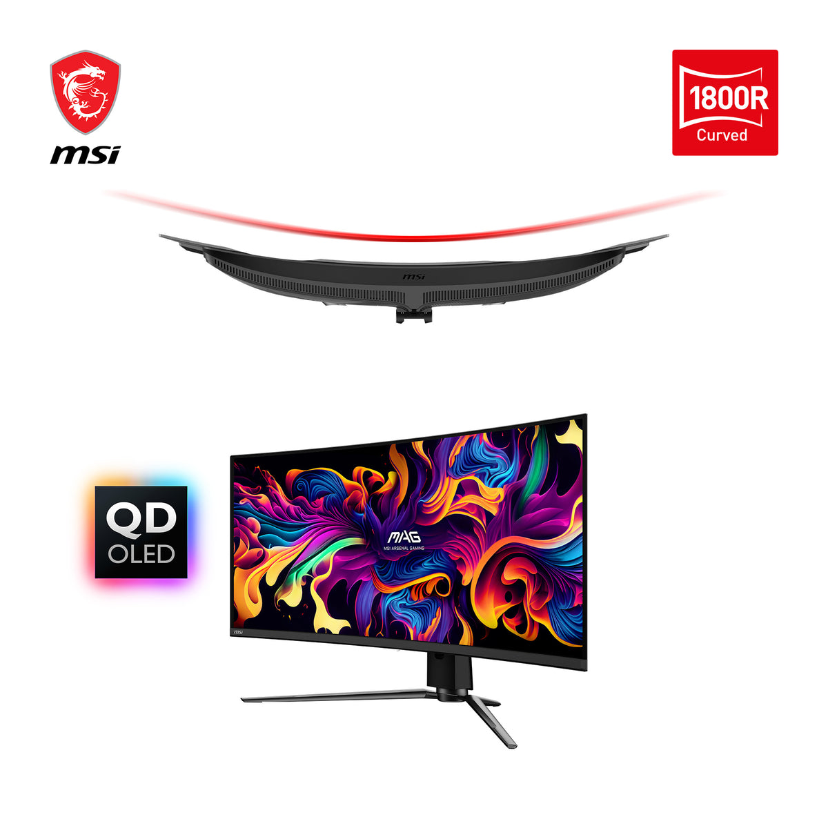 MSI MAG 341CQPDE QD-OLED Computerbildschirm 86,4 cm (34") 3440 x 1440 Pixel UltraWide Quad HD Schwarz