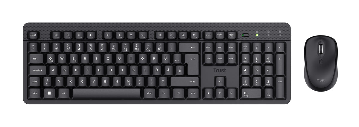 Trust TKM-360 Tastatur Maus enthalten Büro RF Wireless QWERTZ Deutsch Schwarz
