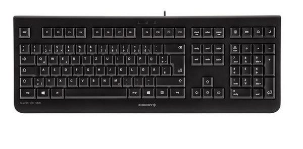 CHERRY KC 1000 Tastatur Büro USB QWERTY Spanisch Schwarz