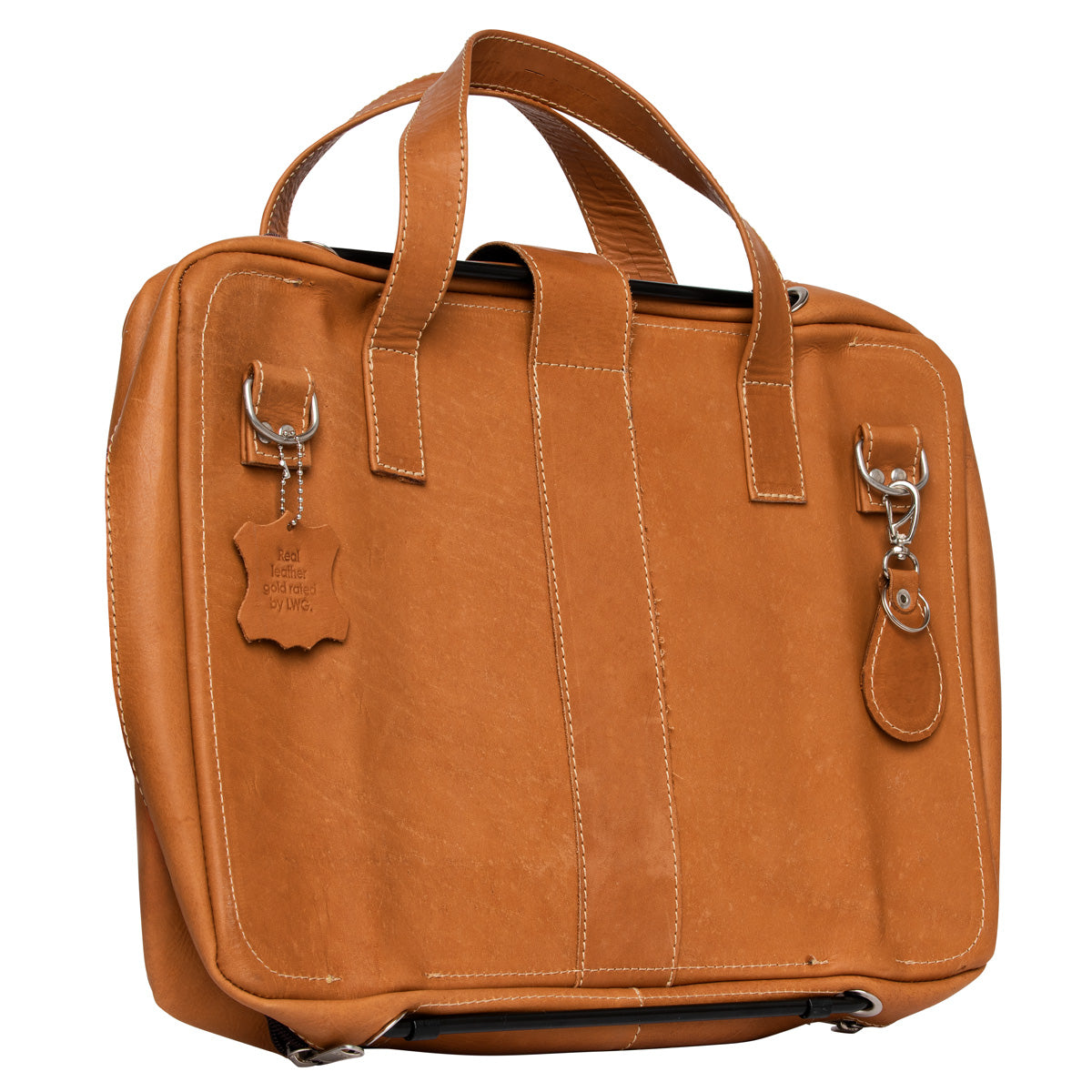R-Go Tools Laptoptasche R-Go Viva, Vollnarbenleder, mit integriertem Laptop-Ständer, Schulterriemen, 15,6-Zoll, braun