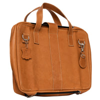 R-Go Tools Laptoptasche R-Go Viva, Vollnarbenleder, mit integriertem Laptop-Ständer, Schulterriemen, 15,6-Zoll, braun