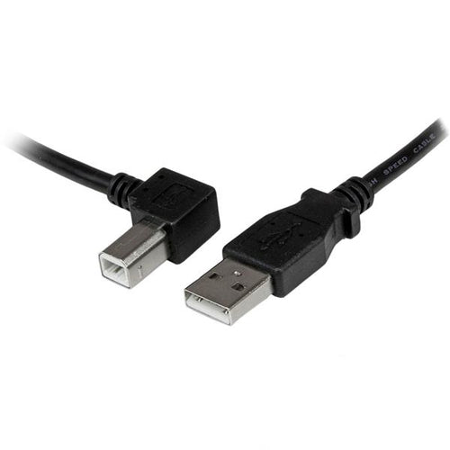 StarTech USB 2.0 A to Left Angle B Cable - M/M USB-Kabel und Adapter – 1 Meter, links gewinkelter Typ-B-Anschluss, USB-A zu USB-B, bis zu 480 Mbit/s, USBAB1ML