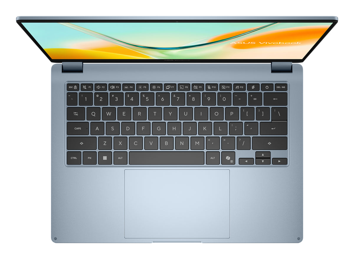 ASUS Vivobook S14 Flip TP5408QA-U2114W Copilot+ PC Snapdragon X1-26-100 Hybrid (2-in-1) 35,6 cm (14") Touchscreen WUXGA 16 GB LPDDR5x-SDRAM 512 GB SSD Wi-Fi 6E (802.11ax) Windows 11 Home Blau