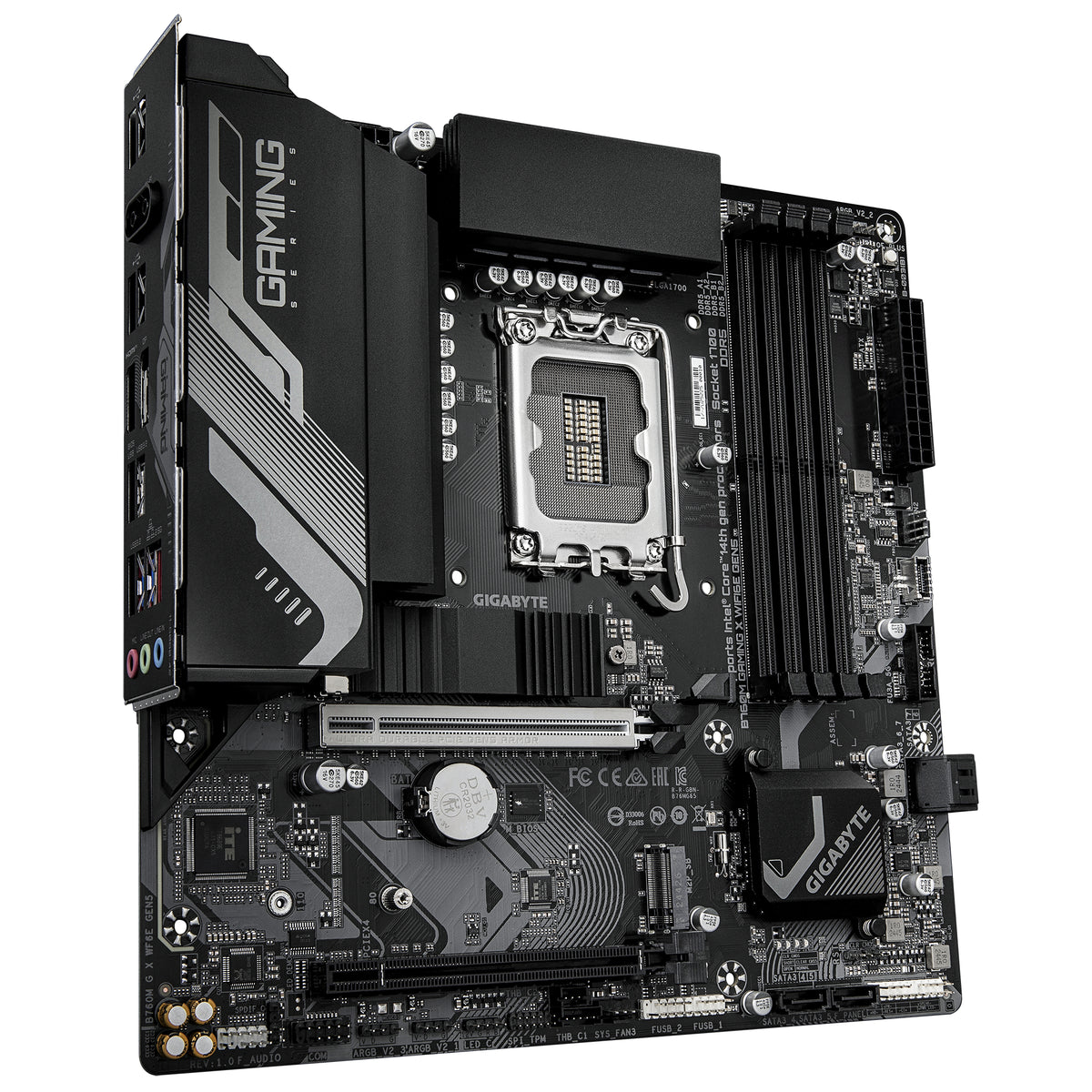 GIGABYTE B760M GAMING X WIFI6E GEN5 Mainboard – Unterstützt Intel Core Prozessoren der 14. Generation, 8+1+1 Phasen VRM, bis zu 5600 MHz DDR5, 2 x PCIe 4.0 M.2, Wi-Fi 6E, 2.5 GbE LAN, USB 3.2 Gen 1