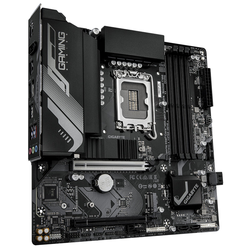 GIGABYTE B760M GAMING X WIFI6E GEN5 Mainboard – Unterstützt Intel Core Prozessoren der 14. Generation, 8+1+1 Phasen VRM, bis zu 5600 MHz DDR5, 2 x PCIe 4.0 M.2, Wi-Fi 6E, 2.5 GbE LAN, USB 3.2 Gen 1