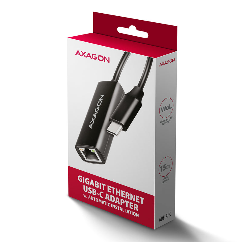 Axagon ADE-ARC USB‑C 3.2 Gen 1 – Gigabit‑Ethernet‑Adapter, Realtek 8153