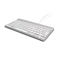 R-Go Tools Ergonomische Tastatur R-Go Compact Break, kompakte Tastatur mit Pausensoftware, AZERTY (FR), Kabelgebunden, Weiß