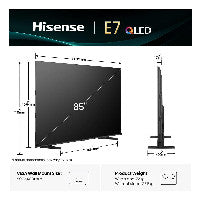 Hisense Germany GmbH 214cm/85" (3840x2160) Hisense 85E77Q 16:9 QLED 60Hz 3x HDMI 2x USB WLAN Triple-Tuner HDR10+ Dolby Vision Black – Ansicht 2