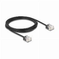DeLOCK RJ45 Netzwerkkabel Cat.6 UTP Ultra Slim 3 m schwarz mit kurzen Steckern – Ansicht 2