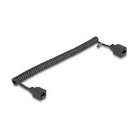 DeLOCK RJ45 Spiralkabel Buchse zu Cat.5e UTP 0,8 m bis 2 schwarz