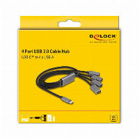 DeLOCK 4 Port USB 2.0 Kabel-Hub mit USB Type-C™ Anschluss 60 cm – Ansicht 3