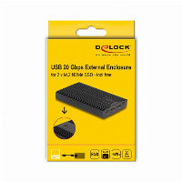 DeLOCK Externes Gehäuse USB 20 Gbps für 2 x M.2 NVMe PCIe SSD mit USB Type-C™ Buchse und RAID - werkzeugfrei – Ansicht 5