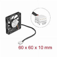 Delock Axiallüfter 12 V DC, 60 x 60 x 10 mm schwarz