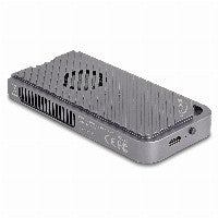 USB 40 Gbps Gehäuse für 1 x M.2 NVMe SSD im Gaming Style mit LED und Lüfter - werkzeugfrei