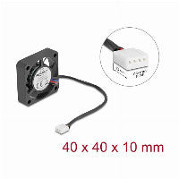 Delock Ventilateur axial 12 V CC, 40 x 40 x 10 mm noir